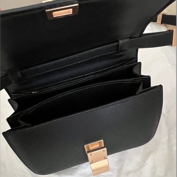 Tiffany & Fred Black and Gold Crossbody Mini Small Box Bag - Picture 4 of 4